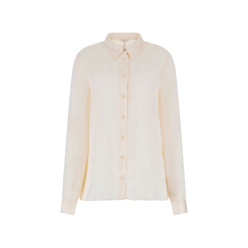 Camicia Donna con motivo logo tono su tono e colletto classico